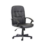 ND-Cavalier Manager Chair Leather with Arms Blk/Blk