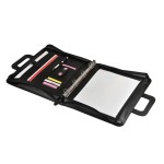 Monolith Drop Handle Leather Look Ring Binder Black